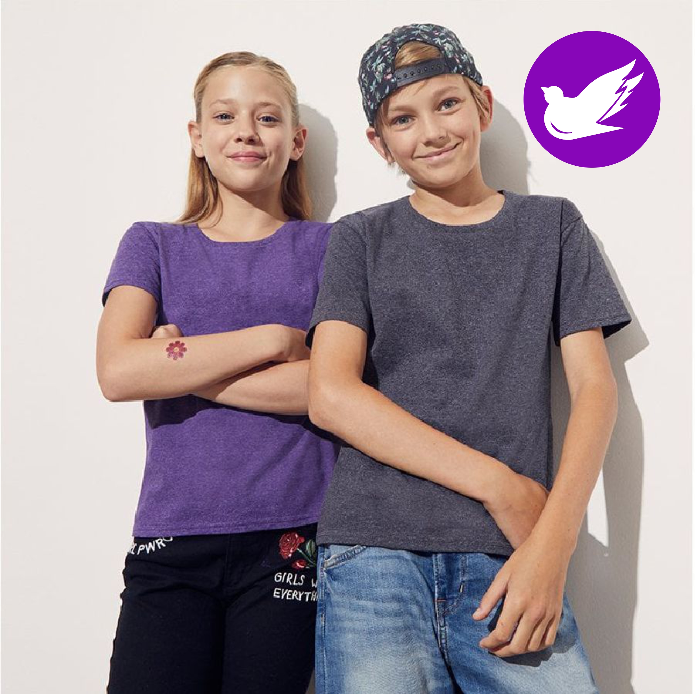 Lasten t-paita Iconic 150T omalla tekstillä