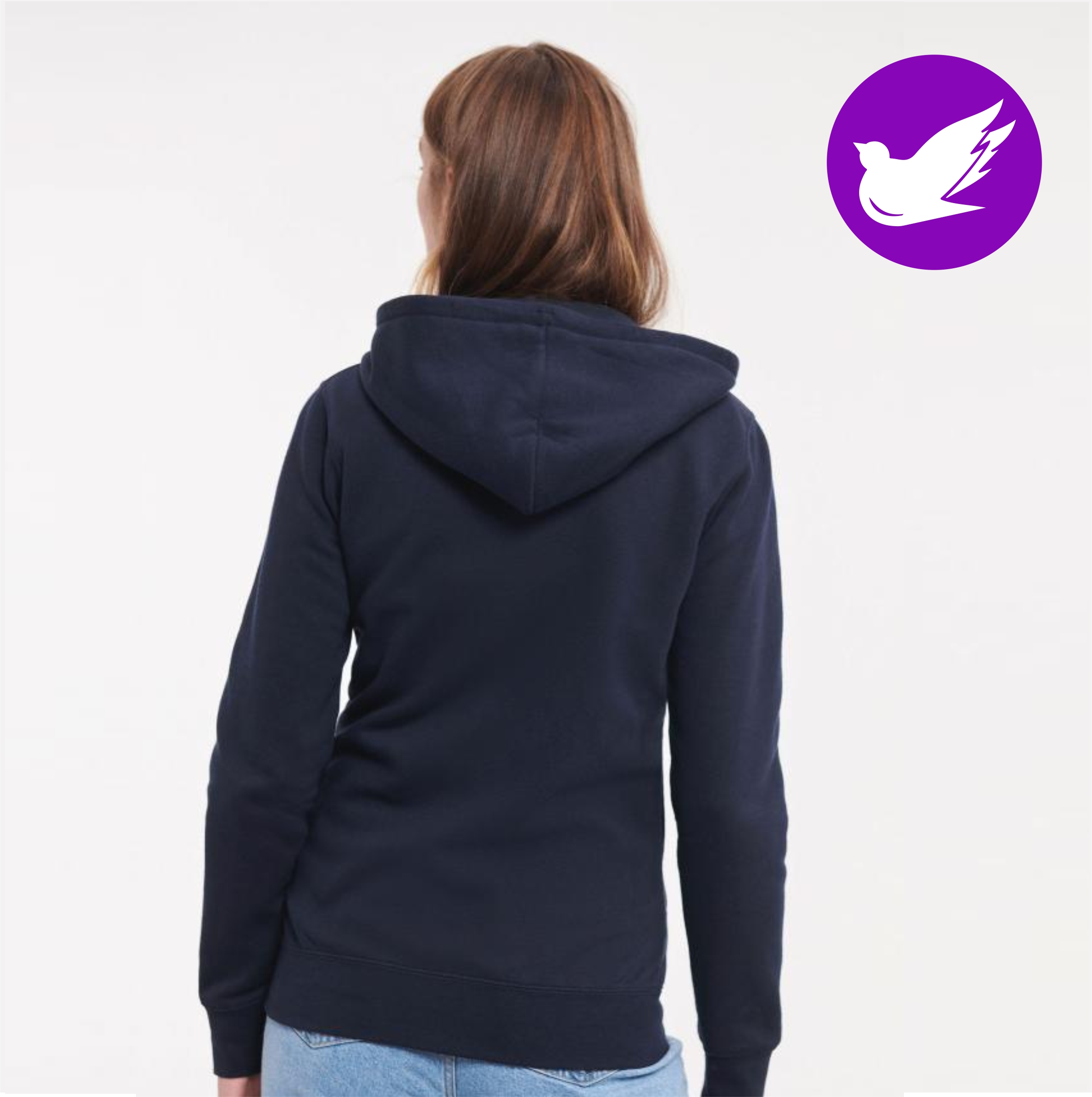 RUSSEL AUTHENTIC NAISTEN VETOKETJUHUPPARI omalla tekstilläsi Materiaali: 80 % rengaskehrättyä kampapuuvillaa, 20 % polyesteriä Paino: 280 g/m² Kolmilankakudonta, päälikerros pehmeää puuvillaa Kaksinkertaisessa hupussa kankaanvärinen nyöri Päällystetty metallinen YKK-vetoketju mahdollistaa ison etupainatuksen Vahvistettu niskasauma Oikeanpuoleisessa taskussa läpivienti ja kauluksessa lenkit kuulokkeiden johdolle Harjattu sisäpinta Kaikissa väreissä koot XS-XL