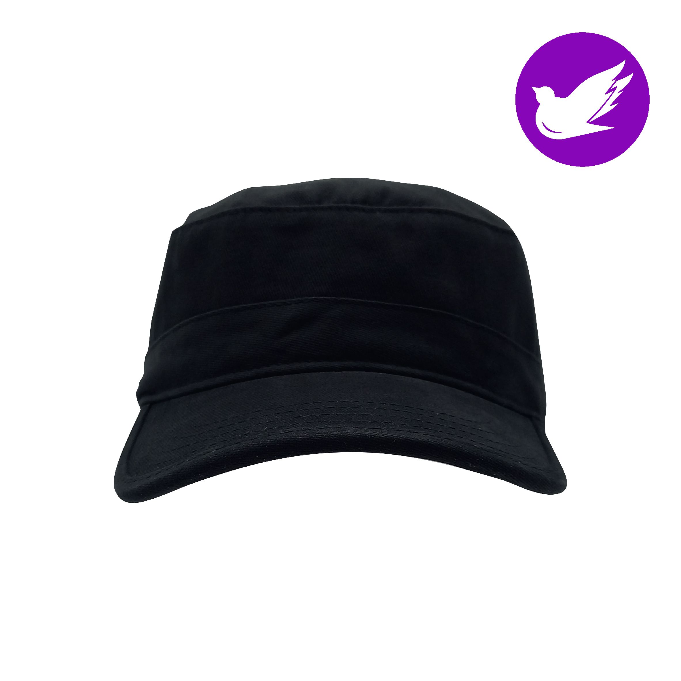 ARMYLIPPIS omalla tekstillä Materiaali: 100% pestyä paksua puuvillaa Koko: One size Lippiksen väri:  musta - takana solkikiinnitys